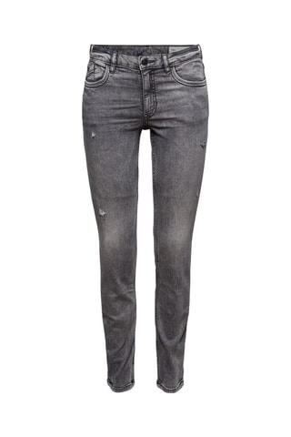 Calças de ganga skinny em algodão biológico Cinzento-escuro