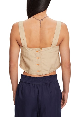 Crop top em linho - Bege