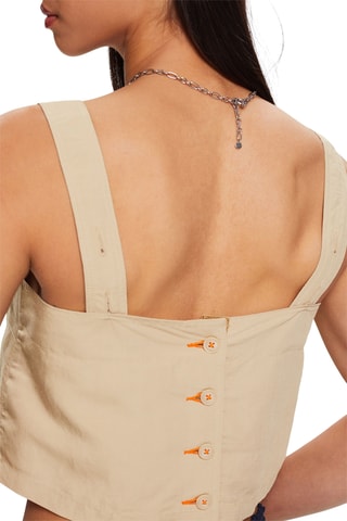 Crop top em linho - Bege