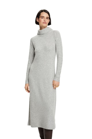 Vestido-camisola em lã - Cinzento-claro mesclado
