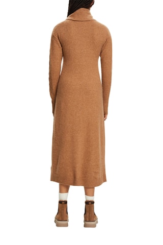 Vestido-camisola em lã - Camel