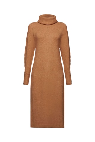 Vestido-camisola em lã - Camel
