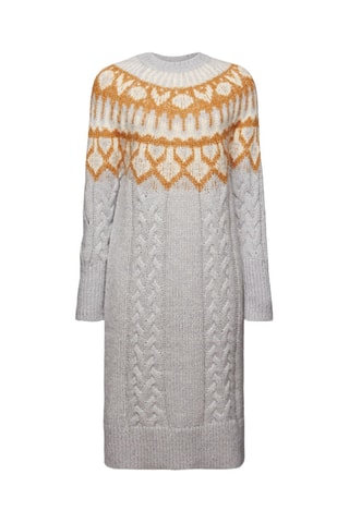 Vestido-camisola em lã - Cinzento-claro