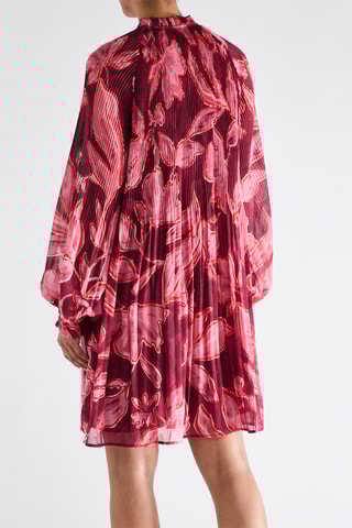 Vestido plissado - Bordô