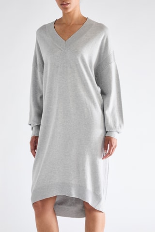 Vestido-camisola - Cinzento-claro