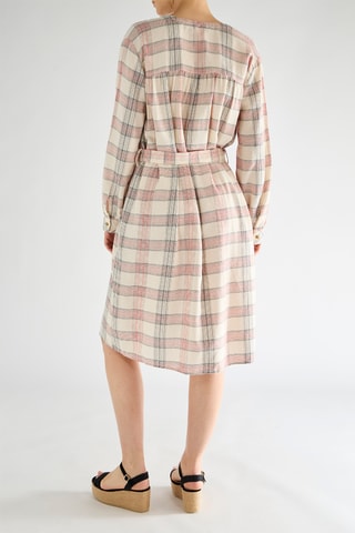 Vestido direito - Cru e rosa