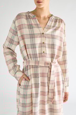 Vestido direito - Cru e rosa