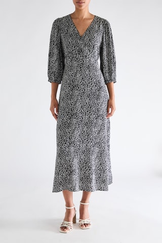 Vestido midi - Preto e branco
