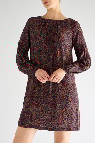 Vestido direito - Laranja e fúcsia