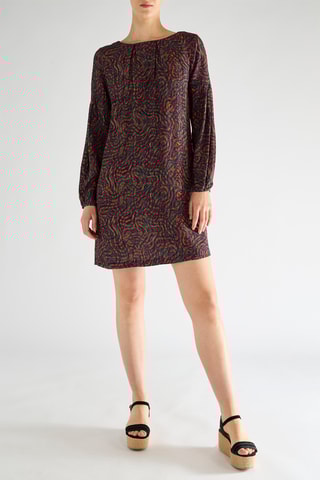 Vestido direito - Laranja e fúcsia