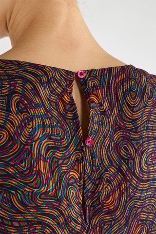 Vestido direito - Laranja e fúcsia