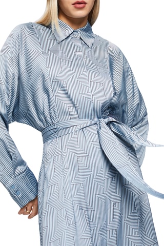 Vestido-camisa - Azul-claro