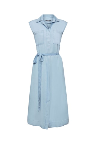 Vestido direito de ganga - Azul