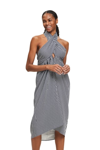 Vestido de praia - Azul-marinho e branco