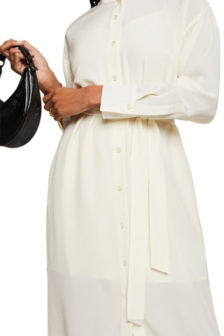 Vestido-camisa em seda - Cru