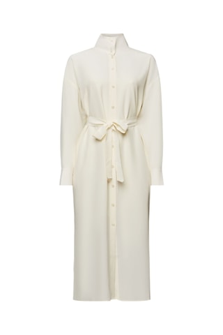 Vestido-camisa em seda - Cru