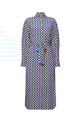 Vestido-camisa em seda - Rosa