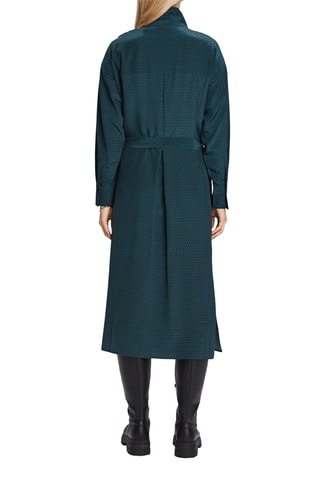 Vestido-camisa em seda - Verde-esmeralda