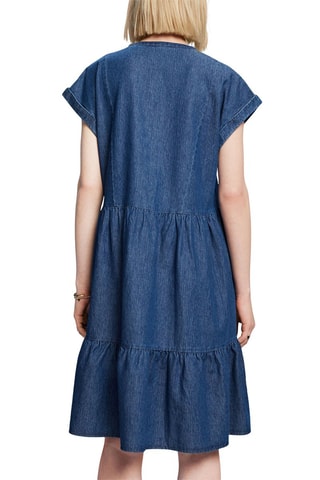 Vestido direito de ganga - Azul