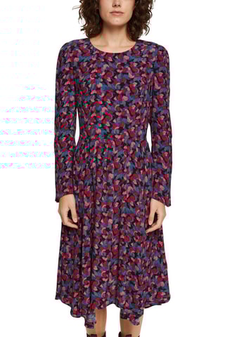 Vestido midi Rosa e azul-marinho