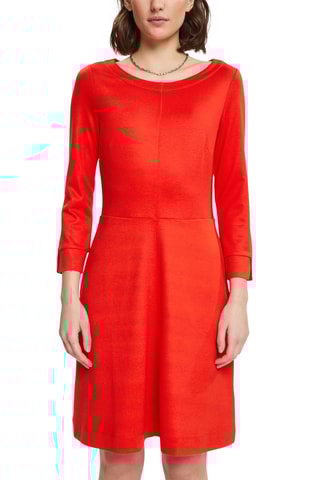 Vestido direito em veludo Vermelho