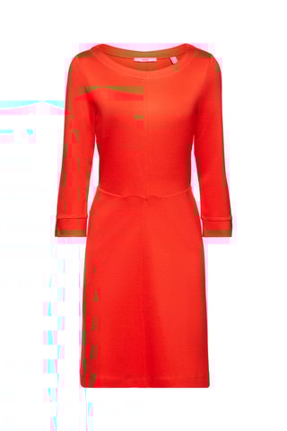 Vestido direito em veludo Vermelho