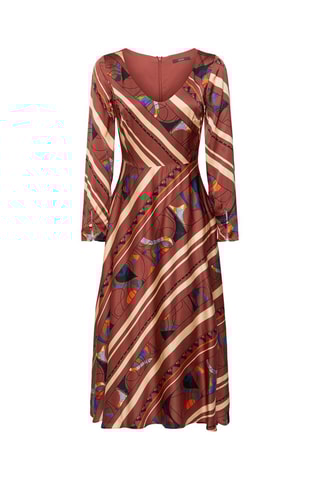 Vestido - Laranja e bege