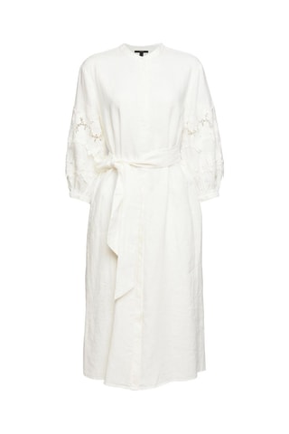 Vestido midi em linho Branco