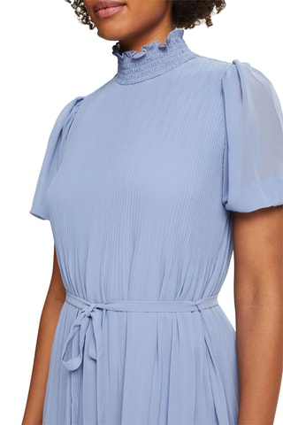 Vestido plissado - Azul-claro