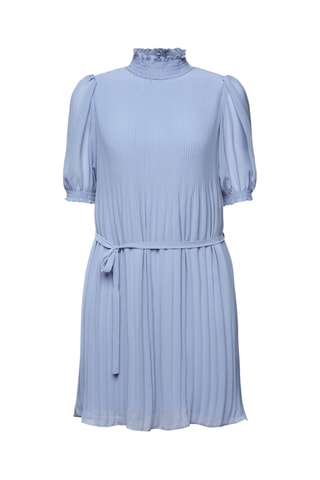 Vestido plissado - Azul-claro