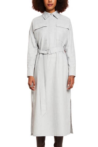 Vestido midi em lã - Cinzento-claro