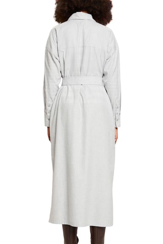 Vestido midi em lã - Cinzento-claro