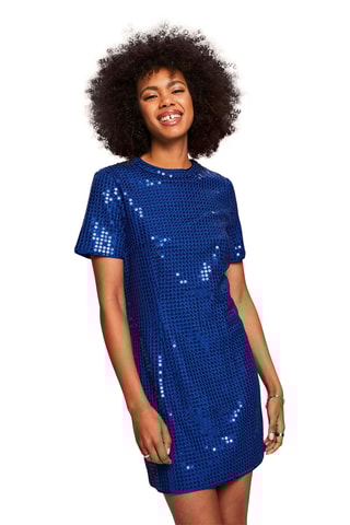 Vestido direito - Azul-real