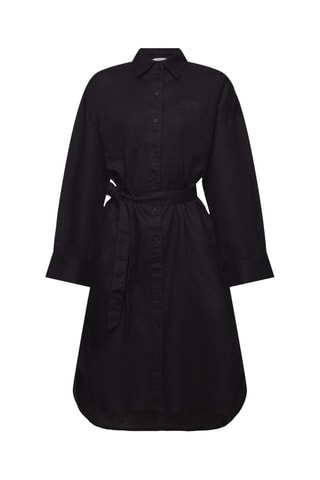 Vestido-camisa em linho - Preto