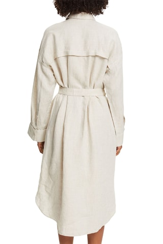 Vestido-camisa em linho - Bege