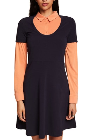 Vestido estilo patinadora - Azul-marinho