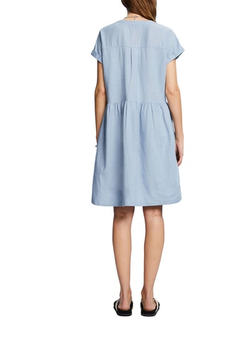 Vestido estilo patinadora em linho - Azul