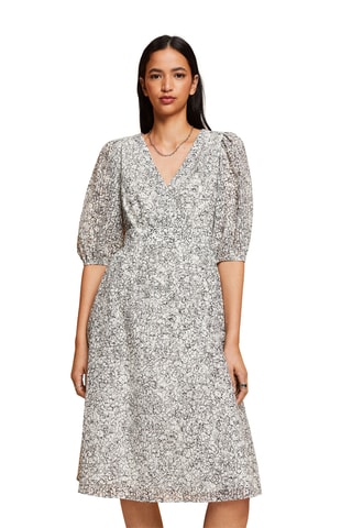 Vestido midi - Cinzento