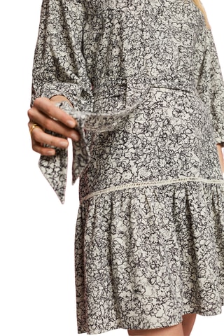 Vestido estilo patinadora em linho - Cinzento