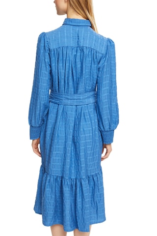Vestido com folhos - Azul-real