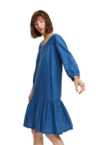 Vestido de ganga - Azul-marinho