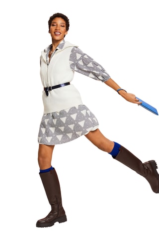 Vestido direito - Azul-escuro