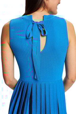 Vestido plissado - Azul-cobalto