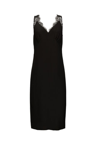 Vestido midi em seda - Preto