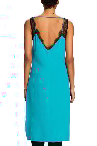 Vestido midi em seda - Turquesa