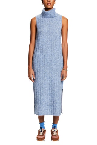 Vestido-camisola em lã - Azul-claro mesclado
