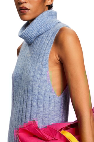 Vestido-camisola em lã - Azul-claro mesclado