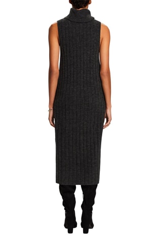 Vestido-camisola em lã - Antracite