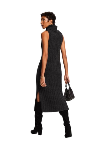 Vestido-camisola em lã - Antracite