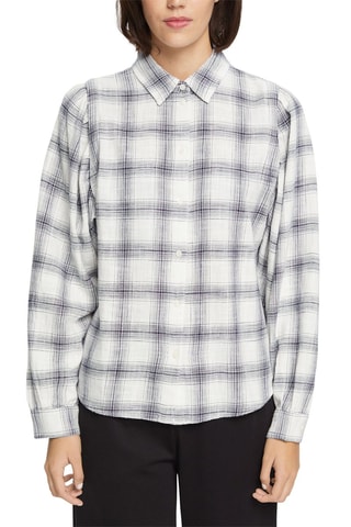 Camisa - Branco e azul-marinho